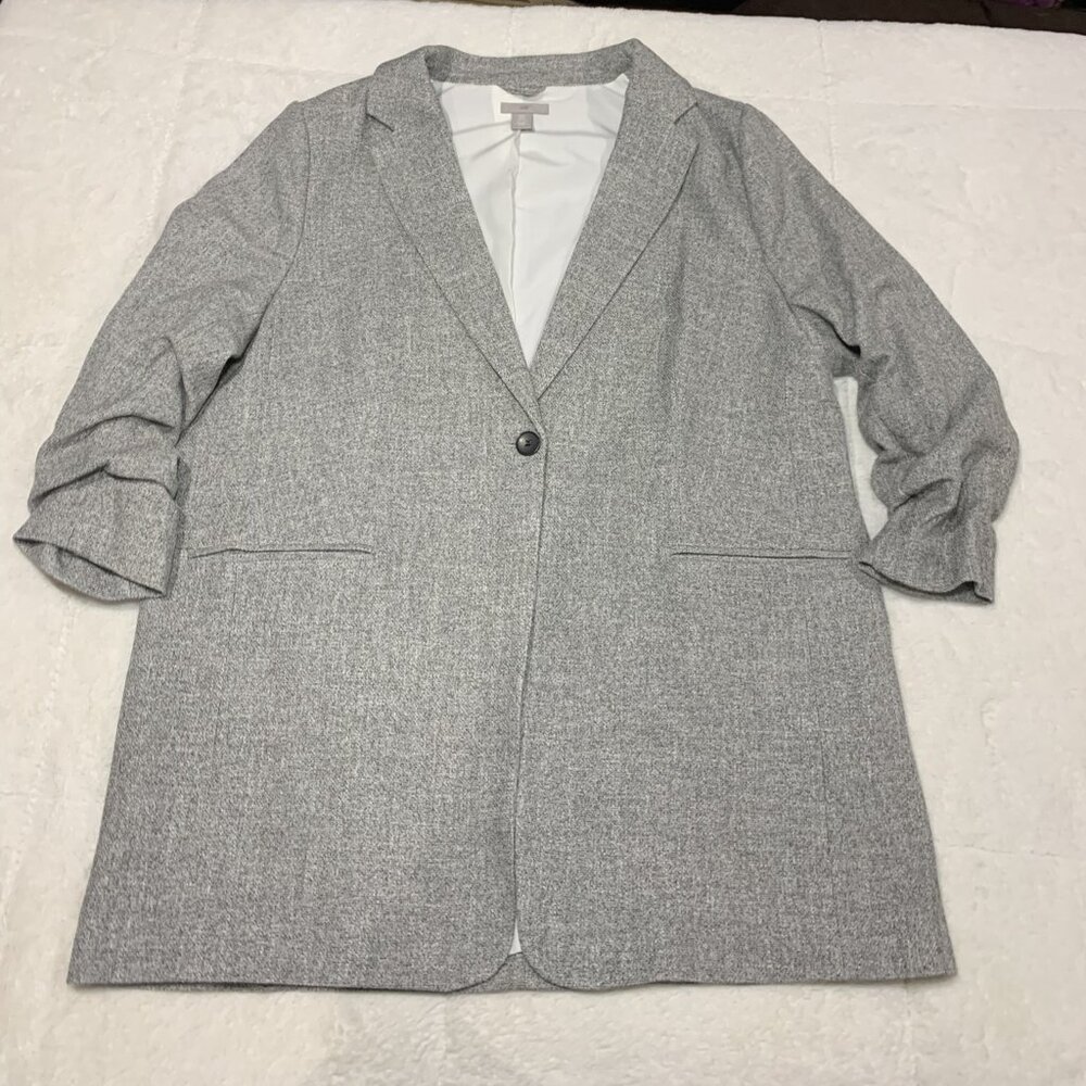H&M Blazer, Gray, 3/4 Sleeve, Women's XL